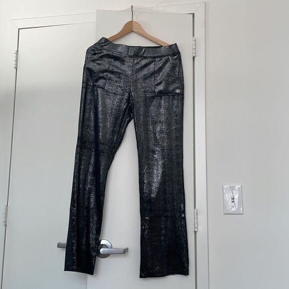 NWT Juicy Couture shine velour mid rise wide leg pants S - Picture 1 of 10